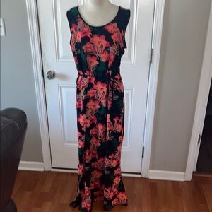 Fox + Royal women’s Floral Sleeveless Maxi Dress size 1X